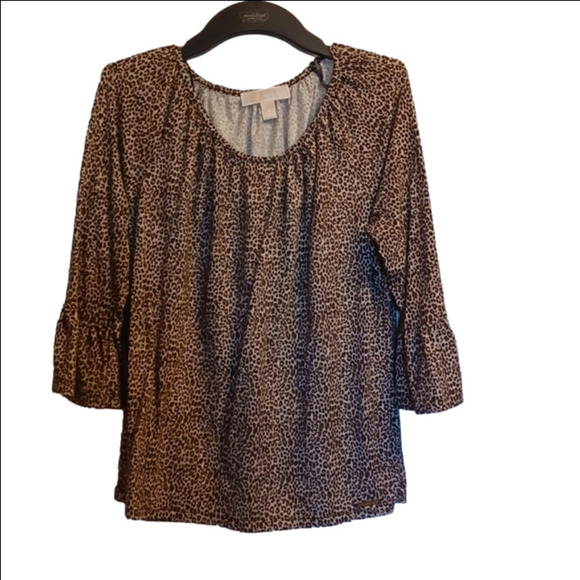 MICHAEL KORS, WOMENS LEAPORD PRINT BLOUSE, 3/4 LENGTH SLEEVES. - Picture 1 of 6